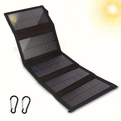 Portable solar panel with five folds