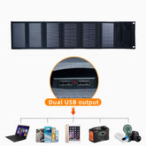 25W-100W Foldable Waterproof USB Solar Charger for Cell Phone Tablet Portable Outdoor Camping Emergency Power Supply