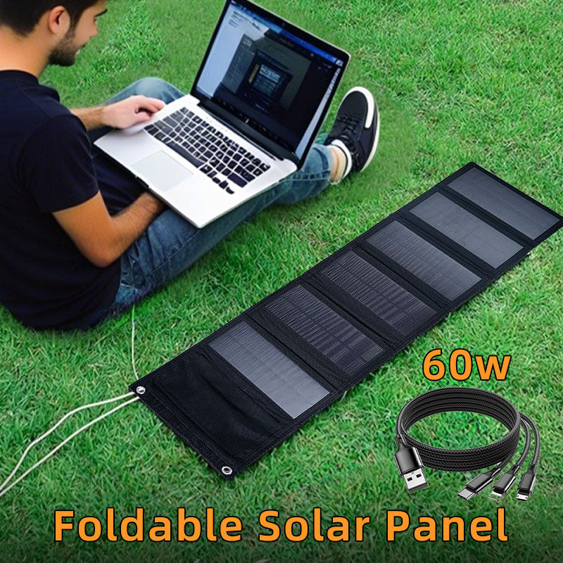 25W-100W Foldable Waterproof USB Solar Charger for Cell Phone Tablet Portable Outdoor Camping Emergency Power Supply